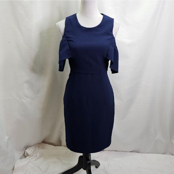Bardot Navy Blue Cold Shoulder Jessie Dress Size 6 - Picture 5 of 11